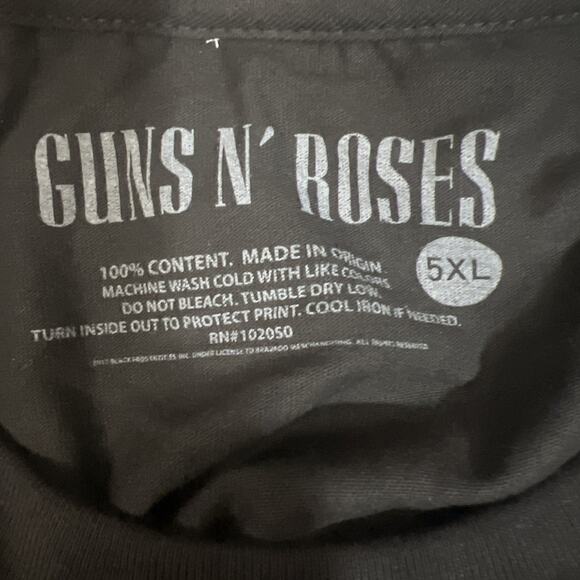 Guns N' Roses Men’s 5XL Graphic Band Tee Black Cotton Short Sleeve T-Shirt Rock - Picture 7 of 10